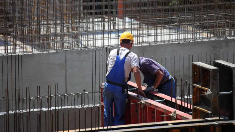 Construction workers on a job site